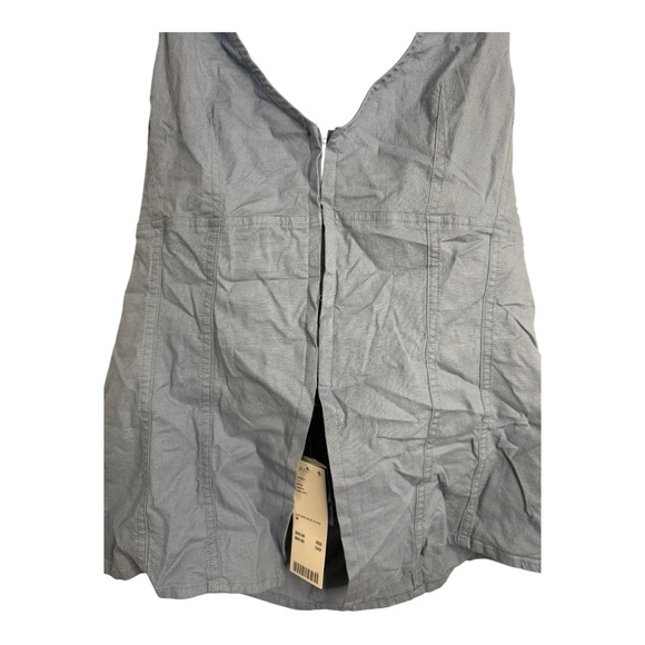 Urban Outfitters Sari Seamed Linen-Blend Halter Vest‎ Top Ashleigh Blue M NWT - Picture 7 of 13